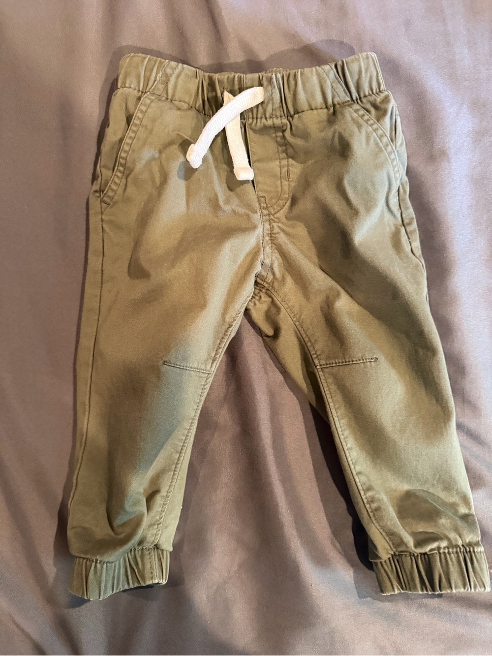 Cat & Jack Olive Green Jogger Pants with Drawstring